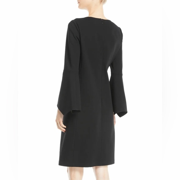 LAFAYETTE 148 New York Black PALOMA Bell Sleeve Punto Milano Shift Dress - Picture 2 of 12
